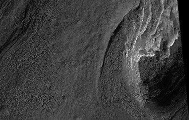 Close view of layers, as seen by HiRISE under HiWish program