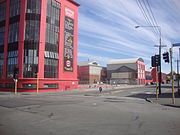 view of brewery buildings