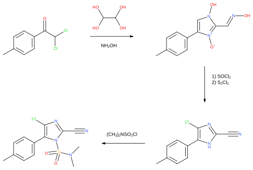 Synthesis of the fungicide cyazofamid