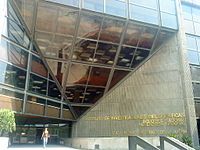 Entrance of the Library in University City, Mexico City