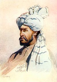 Watercolour of a member of the Kurram Militia by Major Alfred Crowdy Lovett, 1910