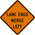 CW9-2L Lane ends merge left