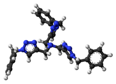 Ball-and-stick model of the TBTA molecule