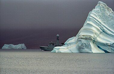 HDMS Triton in Kejser Franz Josef Fjord, Greenland