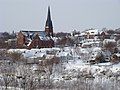 St. John's Roman Catholic Church with Thomas Hill Standpipe in the distance