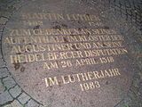 Commemorative plaque for Luther