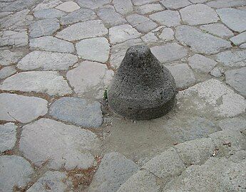 Ancient Roman bell bollard in Herculaneum, Italy