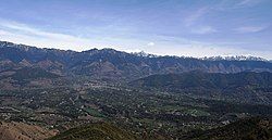 Aerial view of Jogindernagar and its surrounding mountains