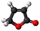 Ball-and-stick model of the 2-furanone molecule