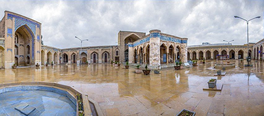 Panoramic image of the Jameh Mosque of Atigh