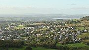 Bethesda, From the mountains in the South facing North towards Anglesey