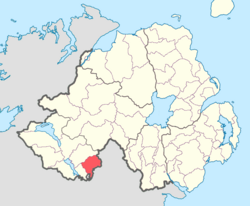 Location of Clankelly, County Fermanagh, Northern Ireland.