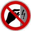 German electrical hazard warning sign