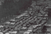 Traffic congestion at Gwanghwamun in Seoul (May 14, 1980)