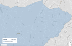 map of northeast portion of Travilah CDP