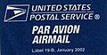 USPS airmail label