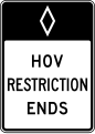 R3-12c HOV restriction ends (post-mounted)