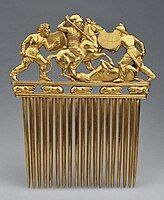 Scythian gold comb, c. 430–390 BC