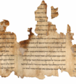 Image 27Portion of the Temple Scroll, one of the Dead Sea Scrolls written by the Essenes (from History of Israel)