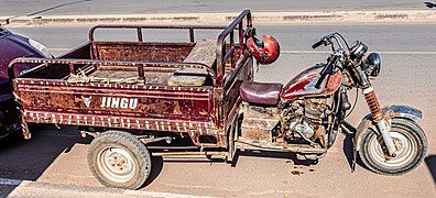 Three-wheeled motorcycles.