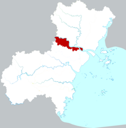 Location of Lucheng District within Wenzhou