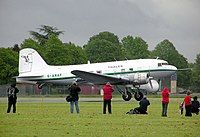 Douglas Dakota DC-3 (G-ANAF) of the Air Atlantique Historic Flight.