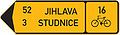 Route indicator for cycles (two destinations)