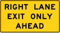 W9-7R Right lane for exit only