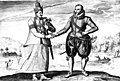 Image 34A 17th-century engraving of Dutch explorer Joris van Spilbergen meeting with King Vimaladharmasuriya in 1602 (from Sri Lanka)