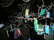 The Wish Tree on Calton Hill, Edinburgh viewed on Beltane Eve (30 April)