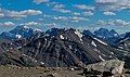 View south L→R Mount Edith Cavell, Lectern Peak, Marmot Mountain, Chak Peak, Throne Mountain, Blackhorn Peak.