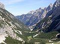 The Reintal valley and Reintalanger Hut from the west