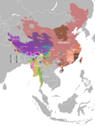 Distribution of Sino-Tibetan languages