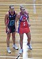 7 March 2009; Renae Hallinan (left) of Melbourne Vixens and Kimberlee Green (right) of New South Wales Swifts during the pre-season tournament, the 2009 SOPA Cup.