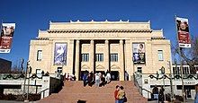 Exterior shot of Kingsbury Hall, a neoclassical structure