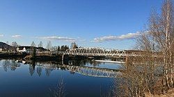 View of bridge over the Glomma River in Skarnes