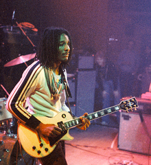 Anderson performing with Peter Tosh in Cardiff, Wales in 1978