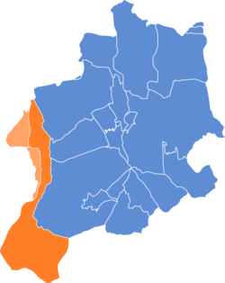 Location of Wapienica within Bielsko-Biała