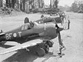 Image 89Australian-designed CAC Boomerang aircraft at Bougainville in early 1945 (from Military history of Australia during World War II)