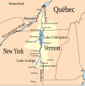 Map showing the Lake Champlain and Richelieu River watershed