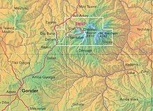 Simien Mountains Location & Gondar