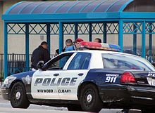 Side view of police car