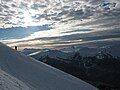 The "Stairway To Heaven" area boundary on Blackcomb Mountain in winter.