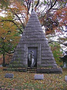 Cedar Hill Cemetery in Hartford, Hartford County; the Mark and Angeline Lee Howard pyramid