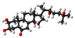 Ball-and-stick model of the ecdysone molecule