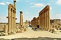 The central colonnade with the Monumental Arch looking east.