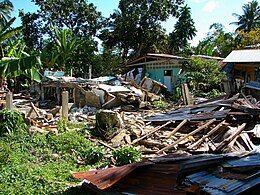 Destroyed houses in Loon