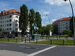 Steubenplatz with equestrian statue by Louis Tuaillon