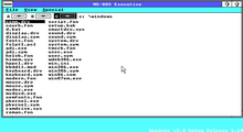 Desktop, with MS-DOS, of Windows 3.0 build 14, the earliest available internal build.