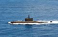 Republic of Korea Navy's Jang Bogo-class Type 209/1200 submarine Jang Bogo heads out to sea during exercise Rim of the Pacific (RIMPAC) 2004.